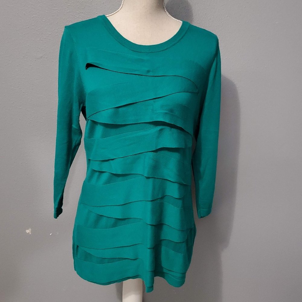 Vince Camuto Ladies Green Layered Top Shirt, XL
